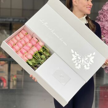 Pink Roses In A Box