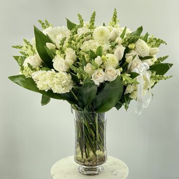 White and green vase