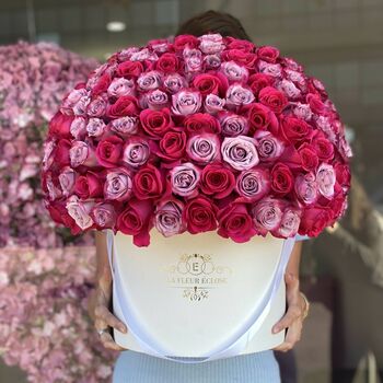 Purple & Hot Pink 100 Roses In Our Signature Box V