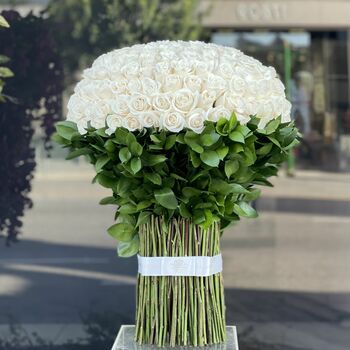 200 roses white bouquet